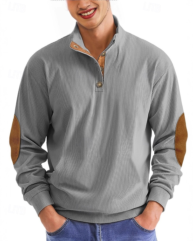 Homens Moletom Preto Verde Claro Verde Tropa Azul Marinha Azul Henley Bloco de cor Patchwork Desportos e Ar livre Diário Feriado Poliéster Roupa de rua Básico Casual Primavera Outono Roupa Moletons de 2025 por $24.99 –P12