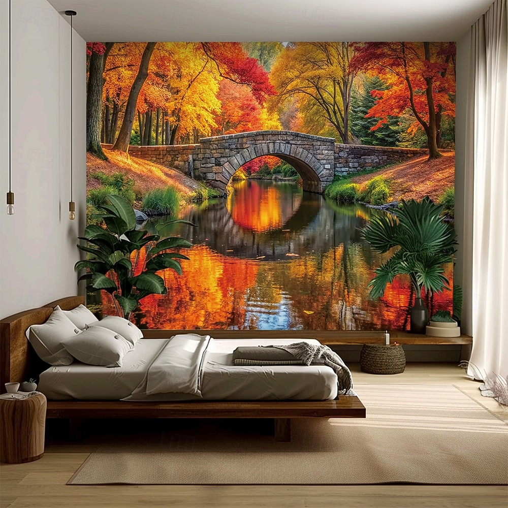 Tapestry Blanket Wall Hangings Landscape Nature Bridge Lake 3D Bedroom Living Room Dorm Teens Room College Dorm Guys Man Cave Frat Bedroom Home Decor 2026 - $21.99 –P6