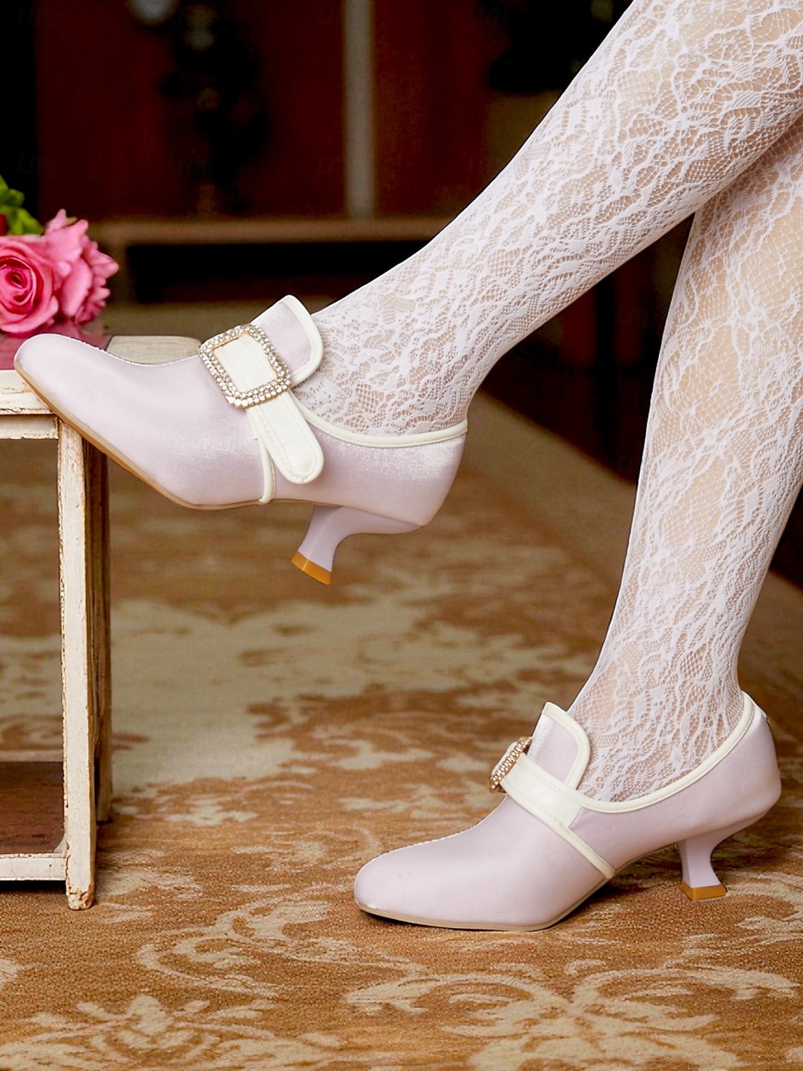 naisten 1920-luvun vintage-viktoriaaniset solkikorkokengät - edvardiaaniset satiinikengät kissanpentukorolla lolita-, rokokoo- ja gatsby-juhliin tai cosplay-asuihin 2025 - $54.99 –P3