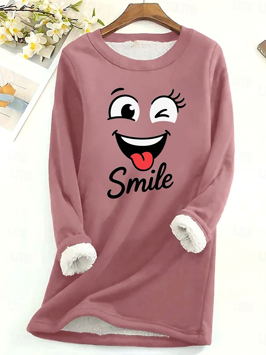 Pull-over pour femme, sweat-shirt graphique, chaud, décontracté, duveteux, manches longues, col rond, régulier, streetwear, décontracté, jaune, rose, rose foncé, bleu, gris, printemps, automne, hiver de 2025 ? $23.99 –P5