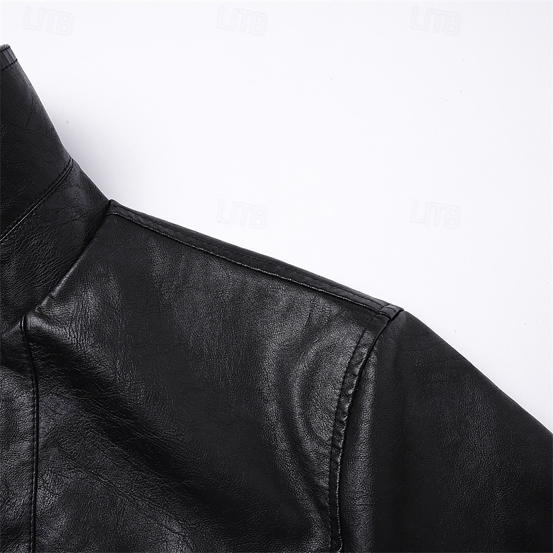 Herr Rock Trenchcoat Lång trenchcoat Semester Dagligen Vår Höst PU Läder Vindtät Ytterkläder Kläder Mode Klassisk Slät Ficka Kavajslag Enkelknäppt 2025 - $73.99 –P9