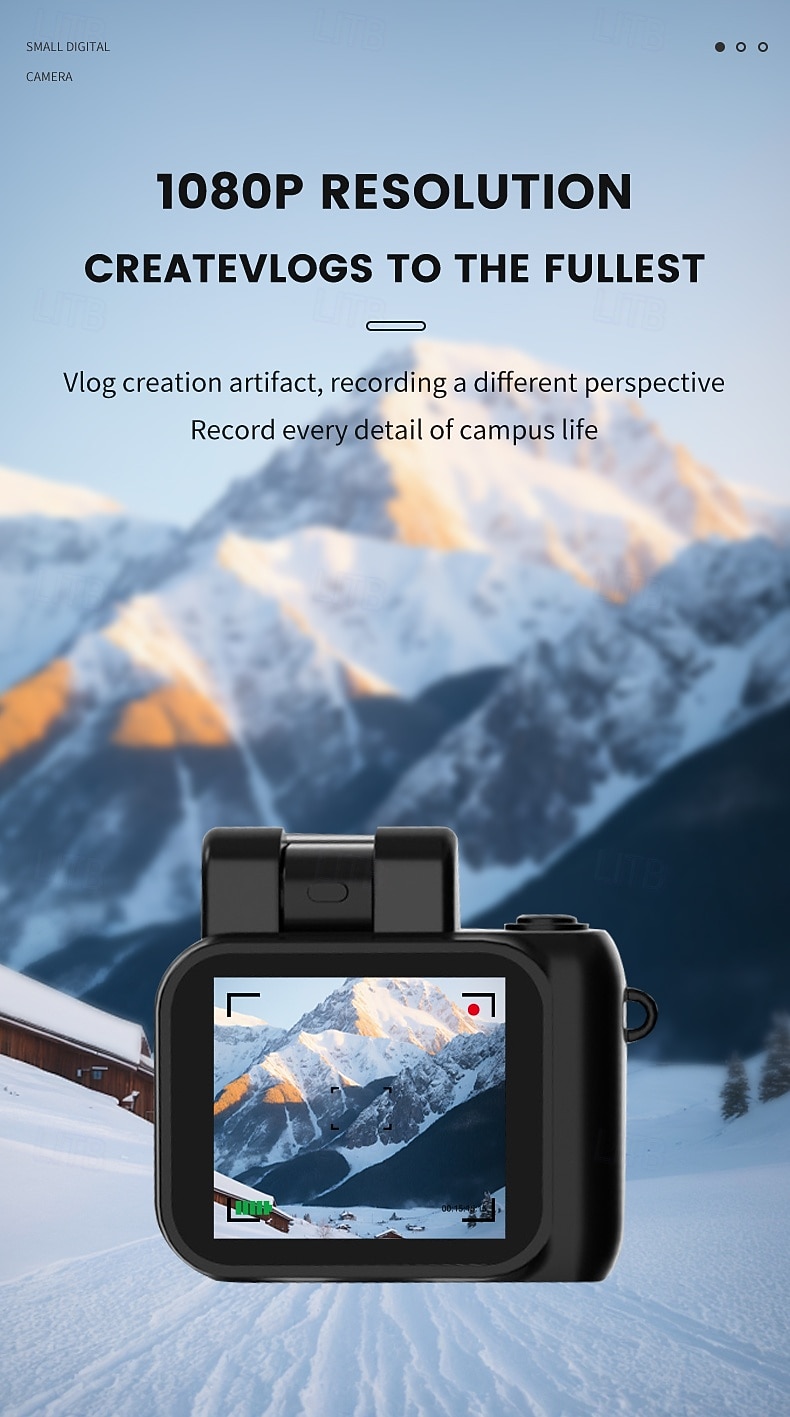 מצלמה דיגיטלית מיני רטרו HD 1080p לסטודנטים עם מחזיק מפתחות נייד, פלאש ותא סוללה נייד להקלטת תמונות ווידאו. 2025 - $32.99 –P3