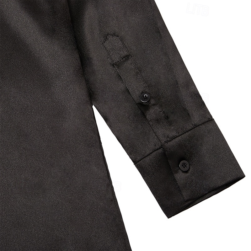 Homme Chemise Chemise en satin Chemise habillée Chemise Décontractée Chemise Boutonnée Uni Formel Mariage Bleu Ciel Noir Blanche Vin manche longue Revers Printemps & Automne Toutes saisons Vêtement de 2025 ? $12.99 –P11