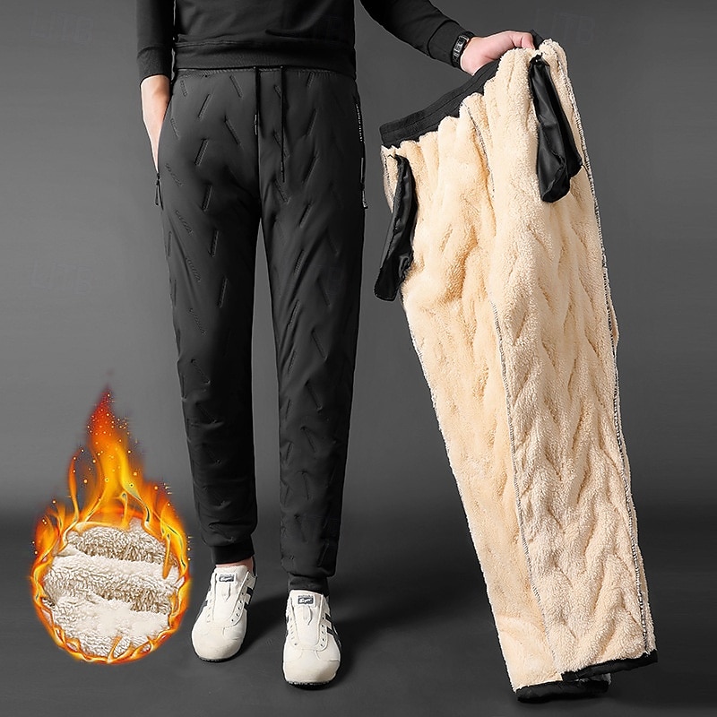 Herren Winter-Jogginghose Shrepa Fleecehose Dick Mit Taschen Unterteile Fitnessstudio Athleisure Trainieren Herbst Winter Winddicht Warm Fitnessstudio Outdoor Laufen Normale Passform Sportbekleidung 2026 - $21.99 –P1