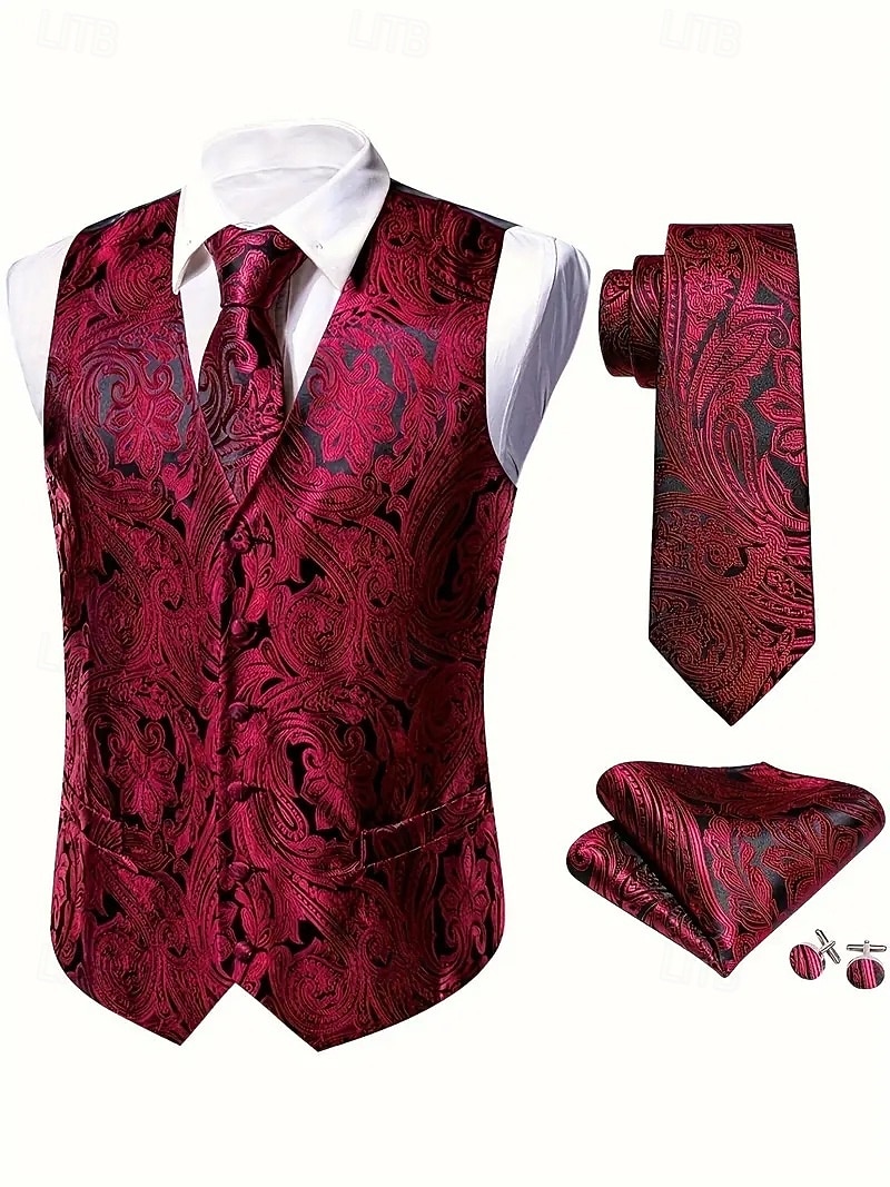 gilet homme col V fête cachemire bordeaux bleu vert coupe ajustée de 2025 ? $35.99 –P8