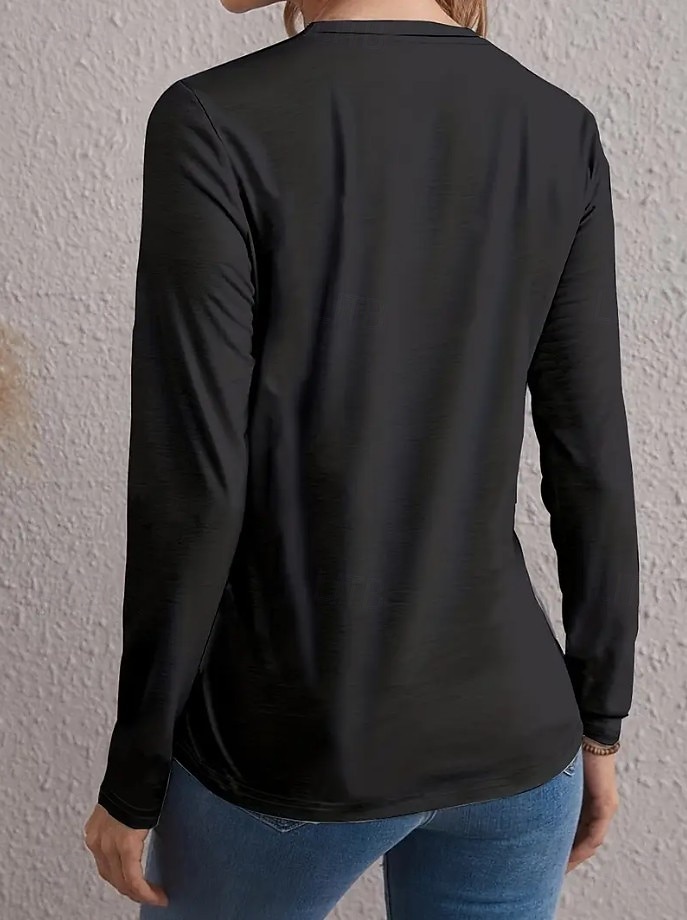 Noël Femmes T-shirt Graphique Lettre Croix ancien Mode Élégant manche longue Col ras du cou Col rond Hauts Réguliers Quotidien Week-end Imprimé Noir Jaune Rouge Bleu Printemps Automne Hiver de 2025 ? $26.99 –P4