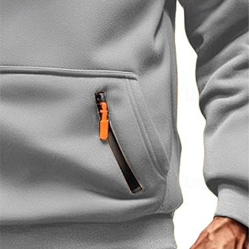 Per uomo Felpa con cappuccio Felpa con cappuccio e zip corta Felpa con cappuccio tattica Nero Borgogna Blu marino Cachi Grigio chiaro Con Cappuccio Semplice Cerniera Sport & Outdoor Casuale Quotidiano del 2025 a $27.99 –P7