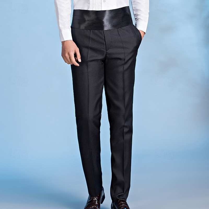 Herren Anzughose Hose Chinos Tasche Knöpfe Einfach Komfort Formell Party Arbeit Mode Klassicher Stil Schwarz Weiß Mikroelastisch 2025 - $20.99 –P7