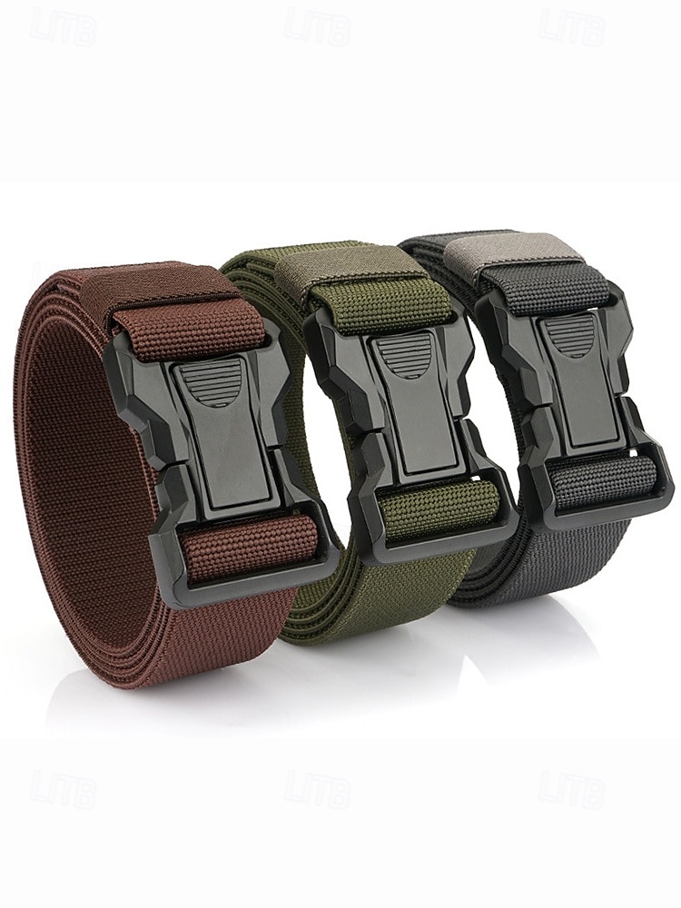 Ceinture tactique en nylon élastique pour homme avec boucle à dégagement rapide, ceinture en sangle réglable de style militaire pour la randonnée en plein air, le travail et le port quotidien de 2025 ? $14.99 –P4