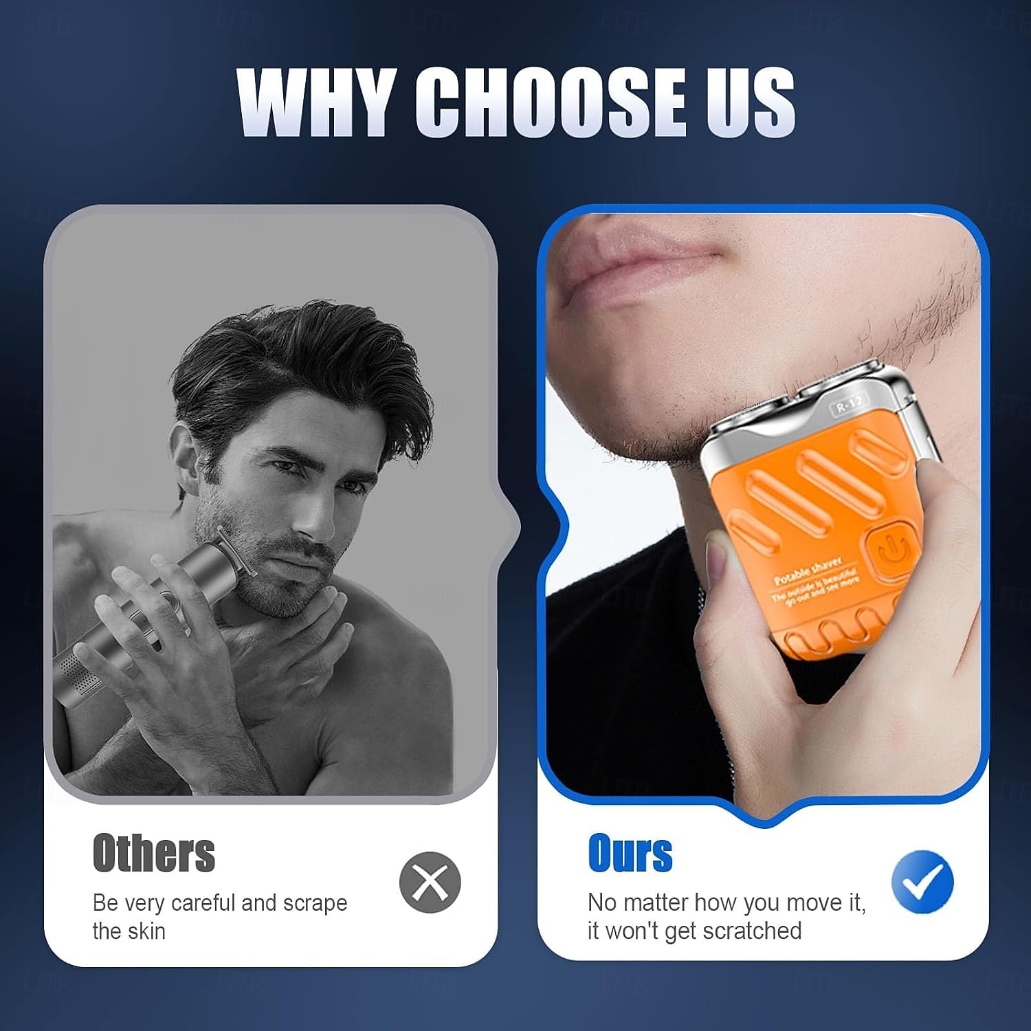 Bærbar roterende elektrisk barbermaskin med dobbel ring, mini-skjeggbarbermaskin med koffertdesign, vanntett reisebarbermaskin for menn, hurtiglading med lang batterilevetid og magnetisk kutter med 2026 - $19.99 –P6