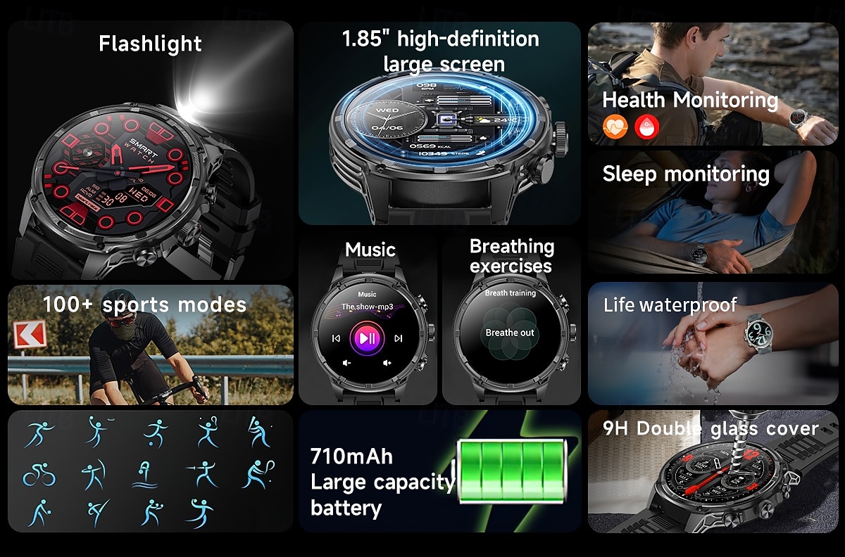 V99 Smart Watch 1.85 inch Smartwatch Fitness Running Watch Bluetooth Pedometer Call Reminder Fitness Tracker Compatible with Smartphone Unisex Long Standby Hands-Free Calls Waterproof IP 67 52mm 2026 - $66.99 –P2