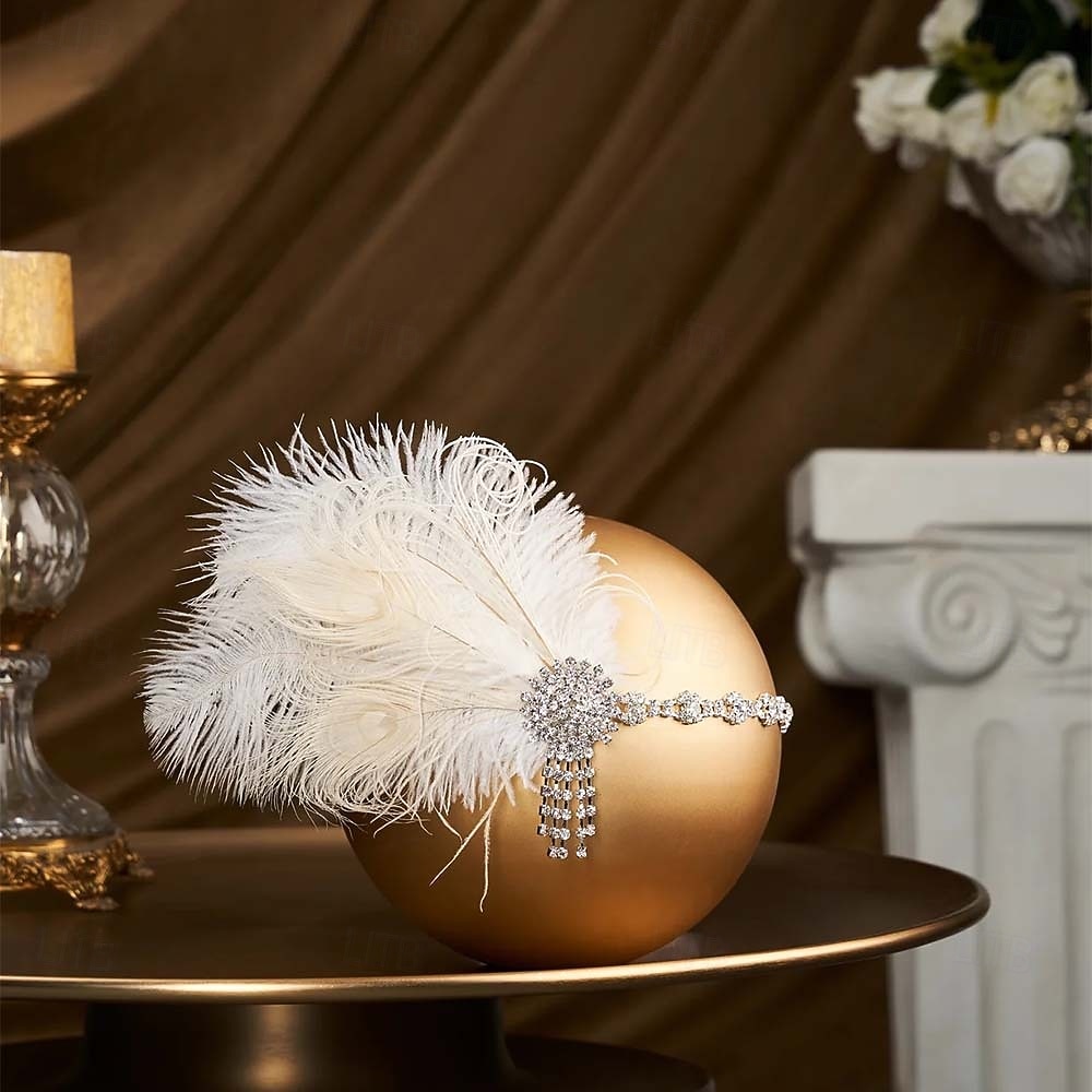 Damen-Stirnband mit Federn und Strass im Stil der 1920er Jahre – Gatsby-Flapper-Haaraccessoire für Gesellschaftstanz, Cocktailpartys und Veranstaltungen mit Vintage-Thema 2026 - $18.99 –P4