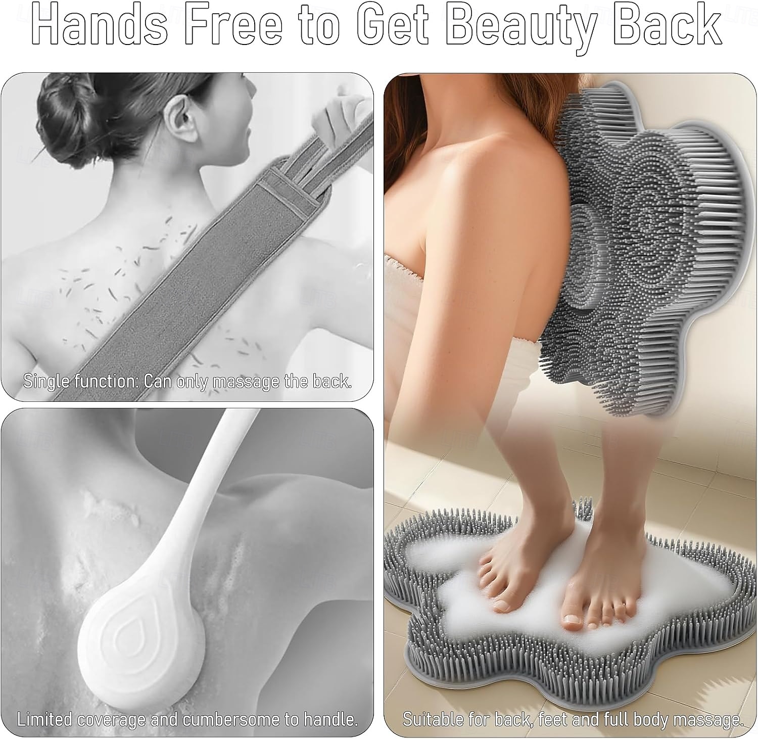 Tappetino per la pulizia dei piedi da doccia, in silicone, detergente esfoliante per la schiena, tappetino per la pulizia dei piedi con ventose per la parete antiscivolo - dita dei piedi che prudono, del 2026 a $22.99 –P5