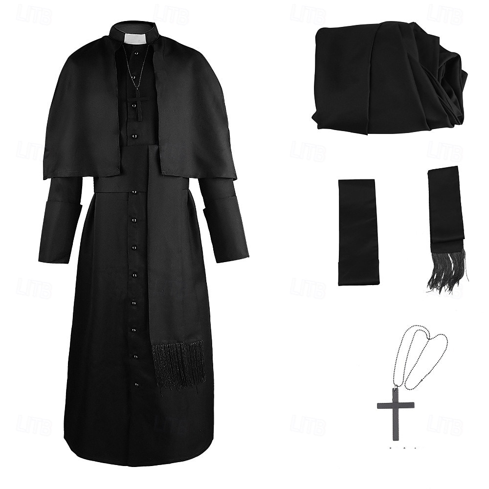 Retrò Vintage Medievale Rinascimento Cappotto Costume di fantasia Prete Costume Per uomo Halloween Carnevale Performance LARP Fiera Rinascimentale Adulti Body / Tutina del 2026 a $49.99 –P5