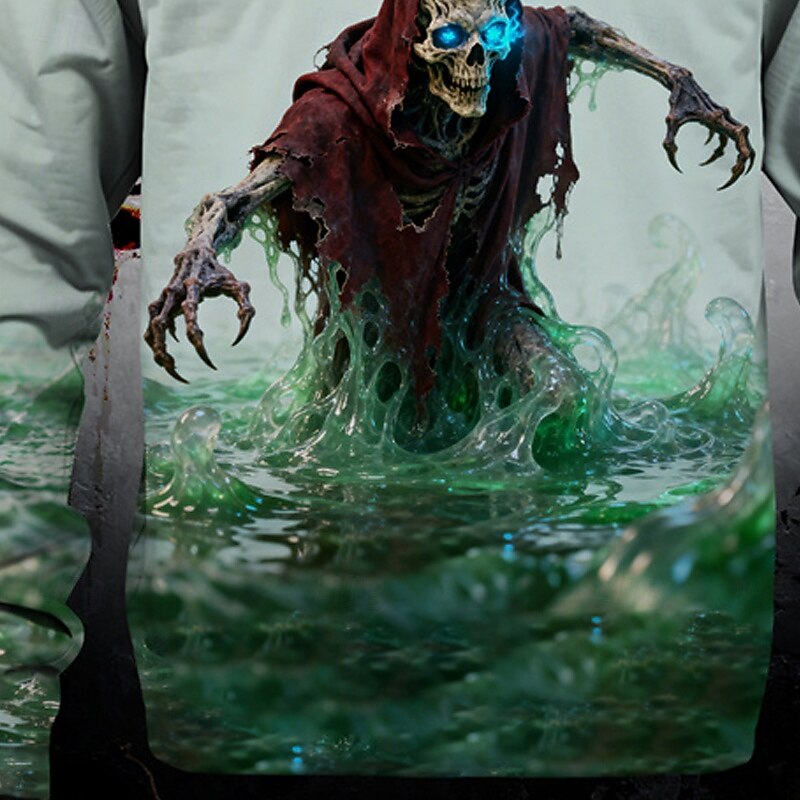 Víspera de Todos los Santos Chico 3D Cráneos Sudadera Manga Larga Primavera Otoño Moda Básico Niños 4-12 años Cuello Barco Exterior Casual Diario Ajuste regular 2025 - $17.49 –P3