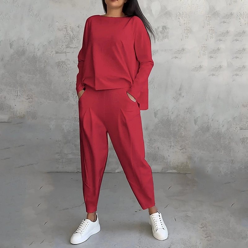 Damskie Komplety dresowe Dres 2-częściowy Stroje do salonu z kieszenią Solidne kolory Zestawy odzież Jesień Czarny Biały Siłownia Bieganie Zdatność Lekki Oddychający Długi rękaw Sport Odzież sportowa 2025 - $14.99 –P13