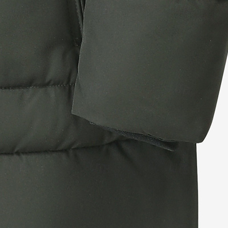 Men's Winter Coat Puffer Jacket Fleece Jacket Padded Jacket Pocket Polyster Vacation Daily Wear Date Long Fashion Casual Comfortable Thermal Warm Fall Winter Solid / Plain Color Black Blue Army Green 2026 - $59.99 –P6