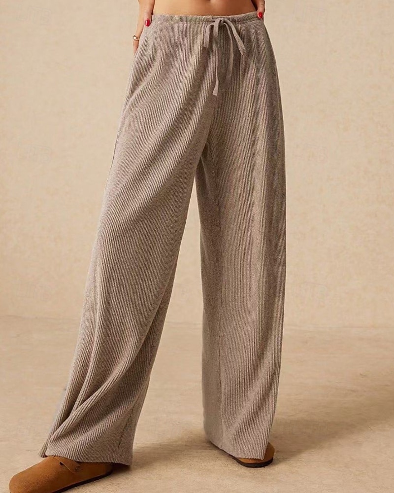 Per donna Culotte Gamba Larga Gamba larga Chinos Vacanza Vintage Streetwear Lunghezza intera Vita media Semplice Tasca Design con Coulisse Elastica Comodo Micro-elastico Alta elasticità All'aperto del 2025 a $18.99 –P2