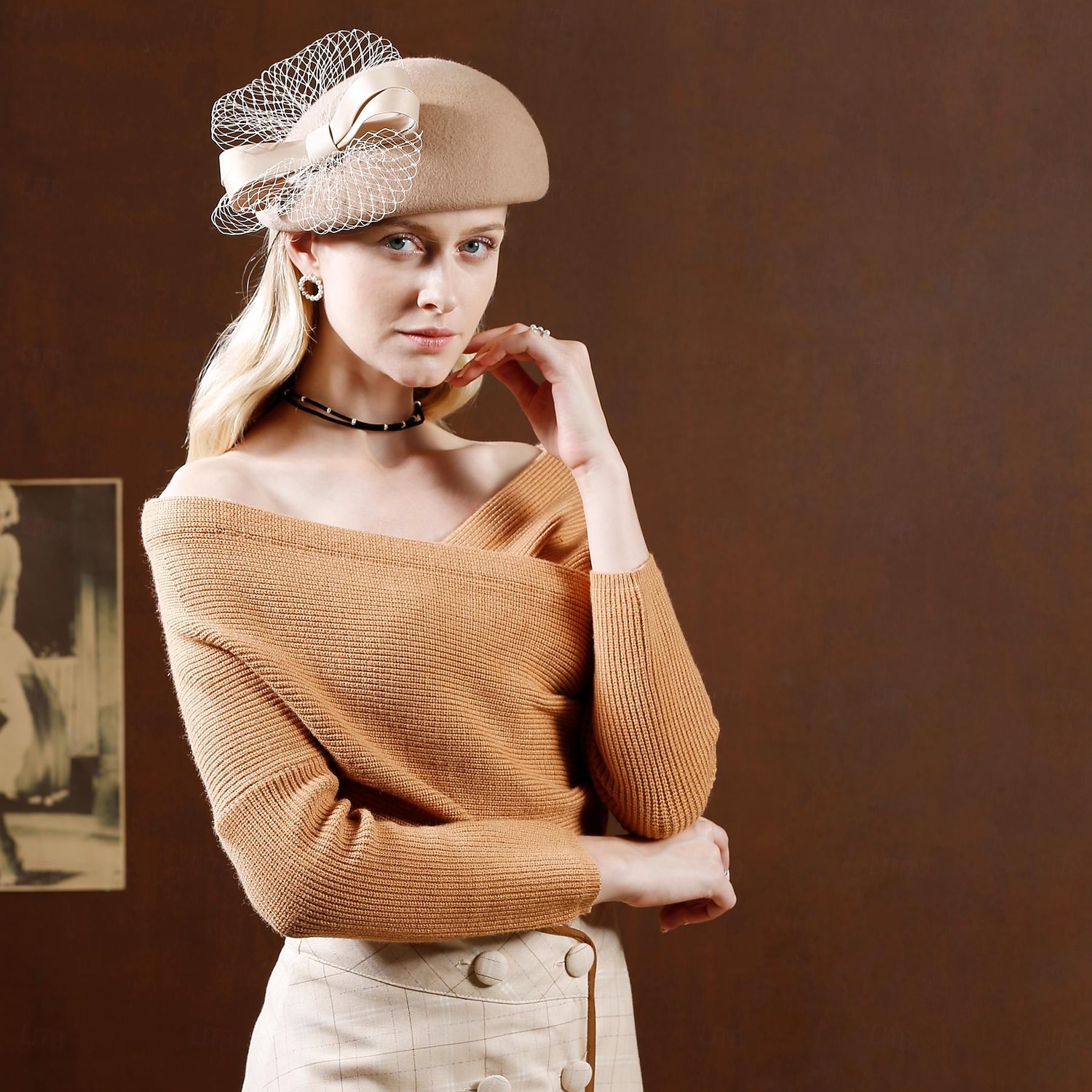 kalapok 100% gyapjú barett sapka keménykalap / cloche kalap tea party koktél kalap elegáns brit masnival tiszta színű fejdísz fejfedő 2025 - $39.99 –P7