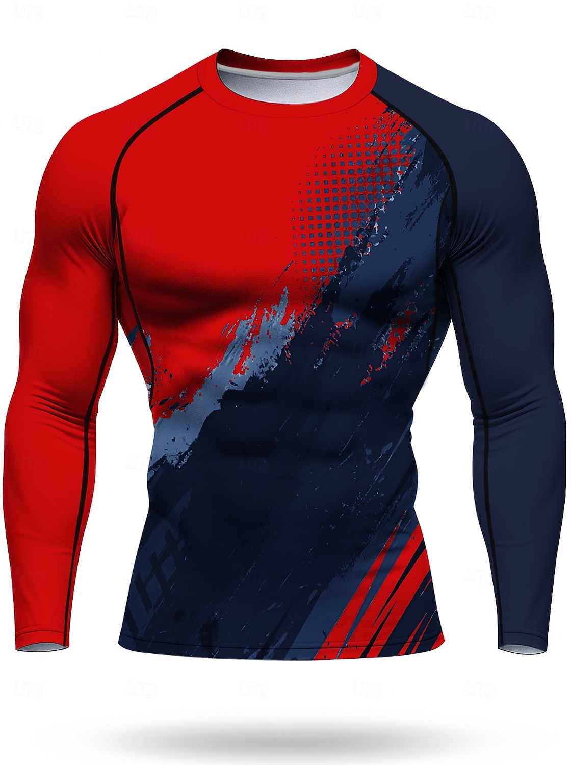 2026年 男性用 幾何学模様 抽象的 ランニングＴシャツ アスレチックシャツ ジムシャツ フィットネスシャツ ワークアウトシャツ 夏 春 秋 冬 長袖 UPF 50 UV耐性 UPF50+ ソフト モイスチャーコントロール マウンテンバイク ジムトレーニング ハイキング ウォーキング ジョギング サイクリング ルビーレッド ネービーブルー オレンジ スポーツウェア アクティブウェア  コレクション – $20.99 –P3