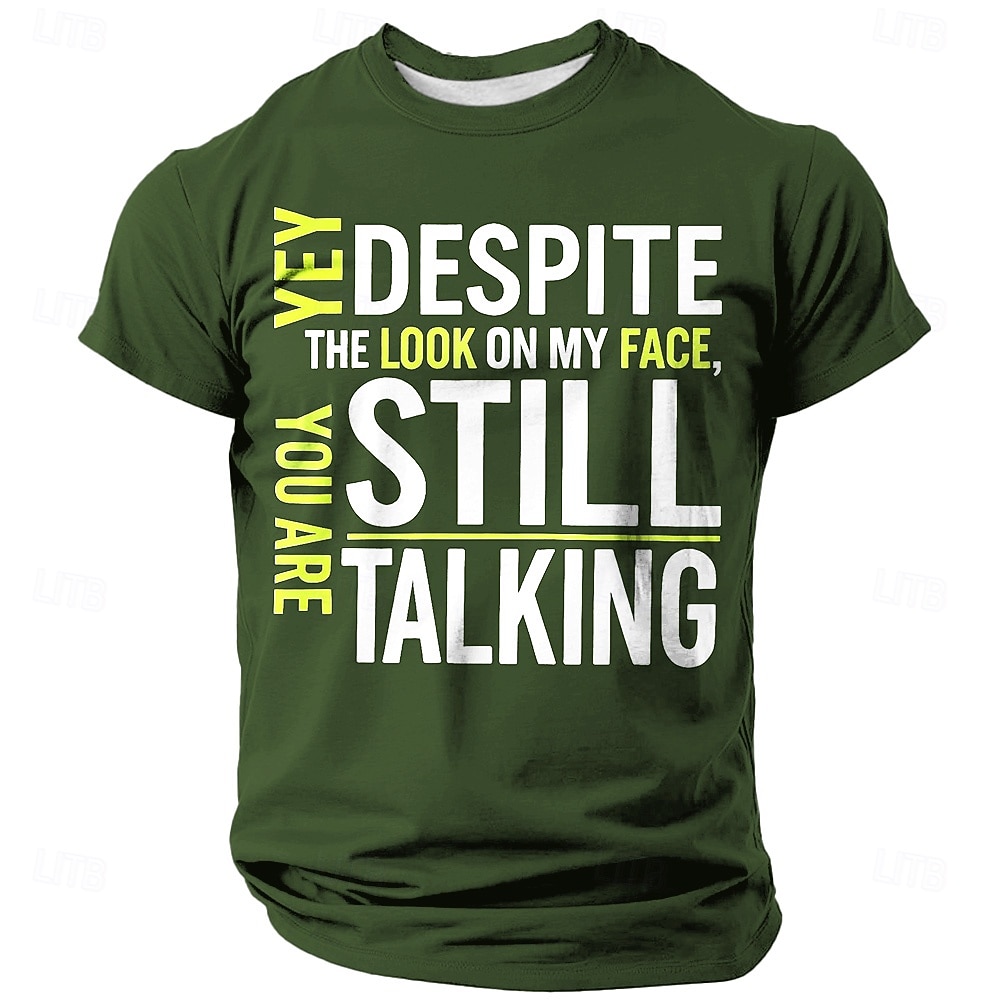 Męskie Zabawny slang Podkoszulek Krótki rękaw Podkoszulek Druk 3D Półgolf Koszula Moda Codzienny Ulica Codzienny Czarny Biały Niebieski Lato Wiosna Odzież S M L XL XXL XXXL 2025 - $17.99 –P4