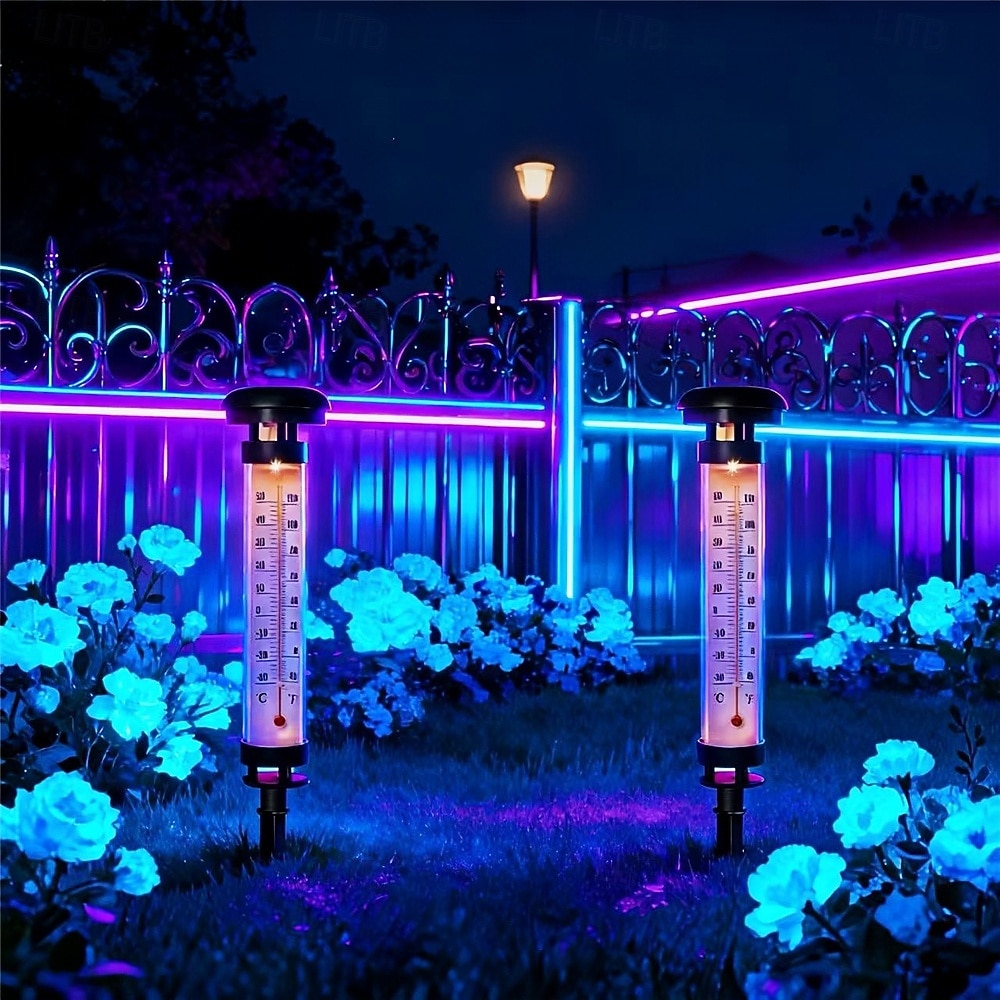 1 szt. termometr solarny do lampy ogrodowej, czujnik oświetlenia zewnętrznego na dziedzińcu, wtyczka do lampy ogrodowej, światło otoczenia na zewnątrz 2026 - $16.99 –P10