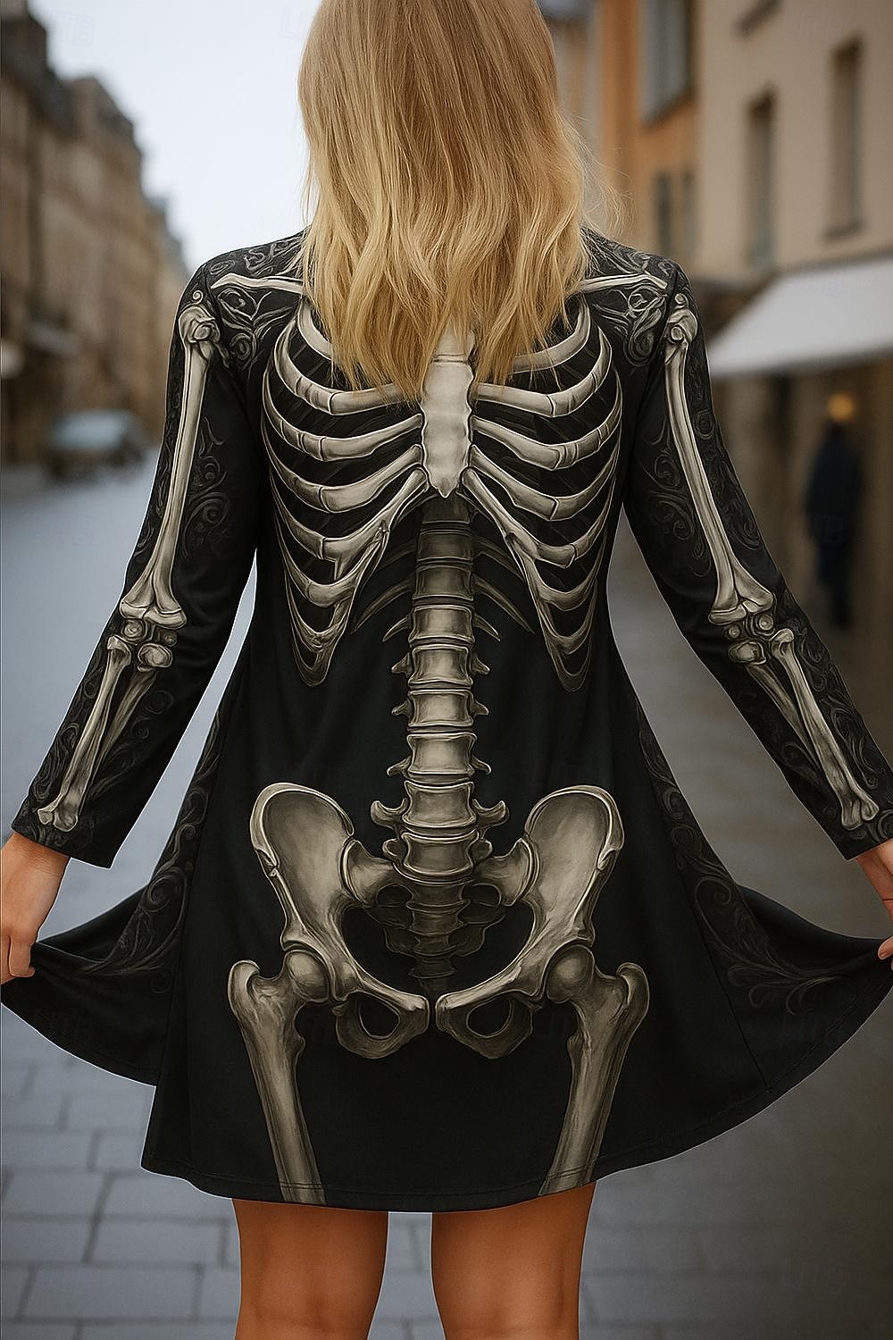 halloween dödskalle damkappa/scapes snabbtorkande lätt stickad aktiv överdriven 3d casual lång kraglös normal passform långärmad ytterkläder svart vit orange höst 2025 - $23.99 –P3