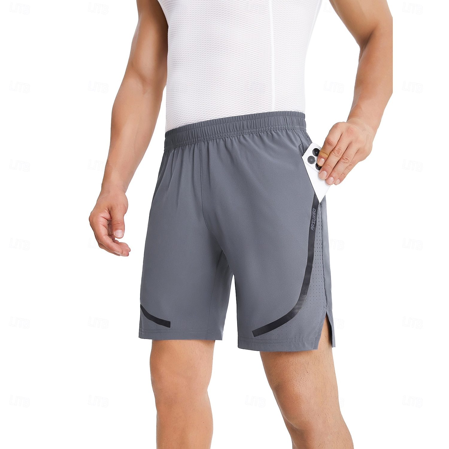 Арсуксо Муж. Брюки для бега Беговые нижние части Трусы спортивные штаны Леггинсы для бега Кулиска Спортивные Петля для полотенец Карман на молнии Шорты Учебный спорт Повседневные Осень 2025 - $23.99 –P11