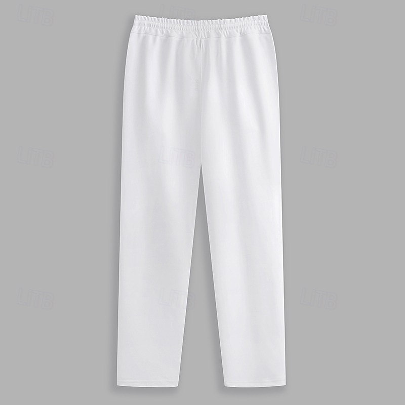 Men's Sweatpants Joggers Trousers Baggy Pants Straight Leg Sweatpants Drawstring Elastic Waist Multi-pack Plain Comfort Breathable Full Length Outdoor Daily Going out Fashion Ethnic Style White+Khaki 2026 - $29.99 –P5