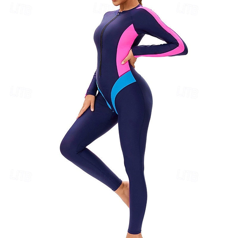2026年 女性用 ラッシュガード 全身水着 ダイブスキンスーツ パッチワーク UPF50+ 速乾性 高弾性 長袖 スイムウェア サーフィン 潜水 シュノーケリング 夏  コレクション – $50.99 –P7