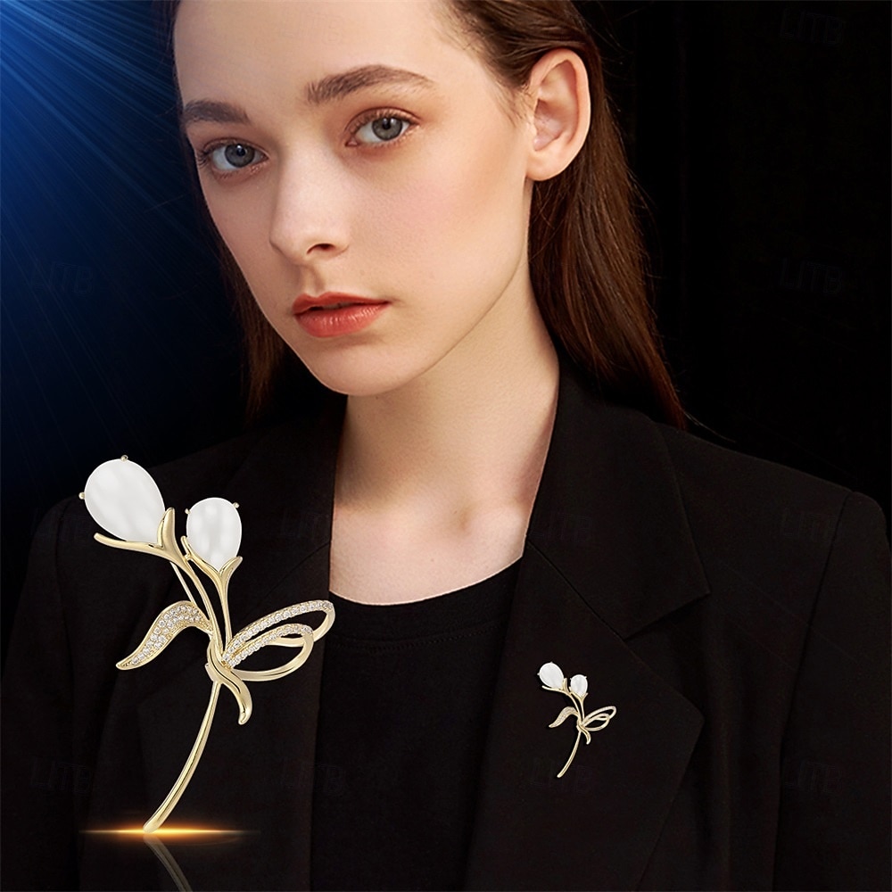 Broszki Klasyczny Retro Kwiat Elegancja Luksusowy Broszka Biżuteria Złoty Na Ślub Impreza Prezent Zaręczynowy Studniówka Festiwal 2026 - $24.99 –P3