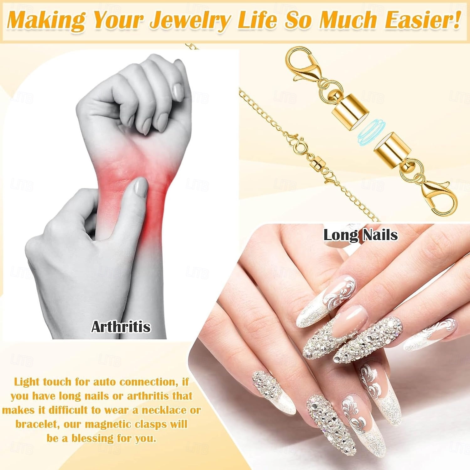 26 шт. удлинителей для ожерелий и магнитных застежек для украшений, включая 5 размеров&amp;5 видов магнитных застежек, застежки для многослойного ожерелья и удлинительная цепочка для браслета для 2025 - $19.99 –P5