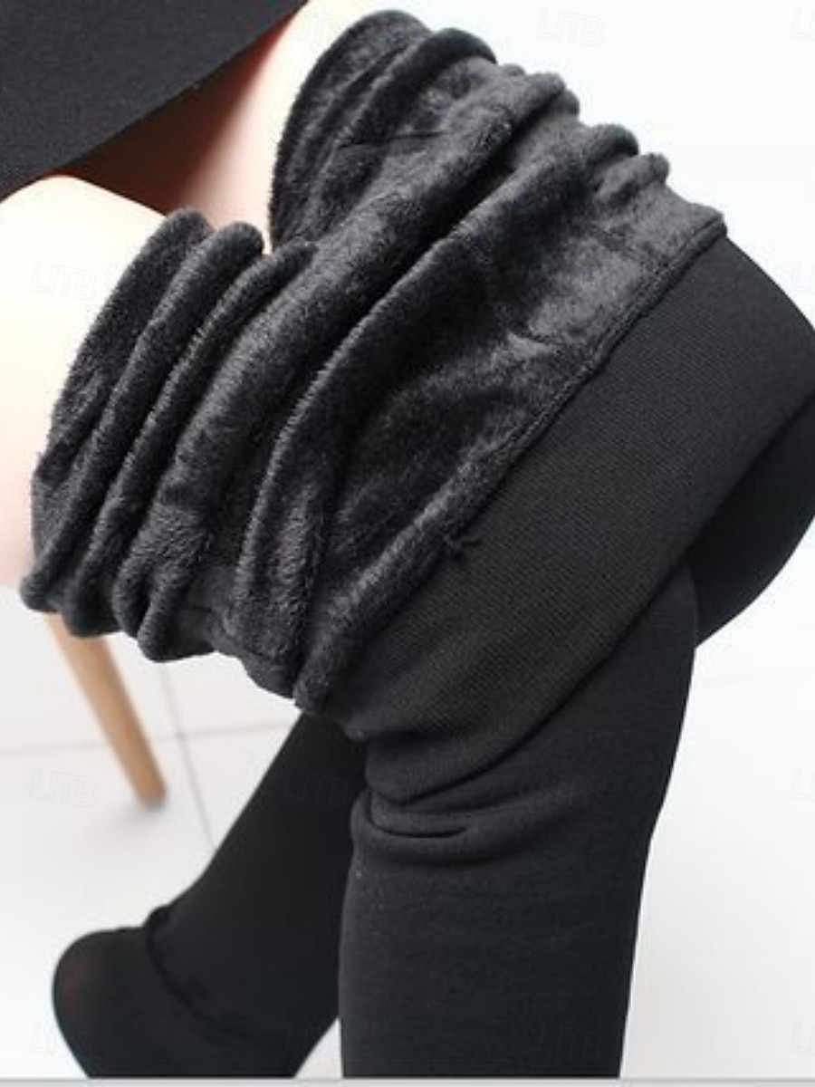 Pentru femei Pantaloni din lână Jambiere Modă Șic Stradă De Bază Lungime totală Talie Înaltă Simplu Cut înalt Confortabil Απαλό Comfortabil Înaltă Elasticitate Casă Zilnic Roșu Vin Bleumarin Negru Bej 2025 - $6.99 –P2