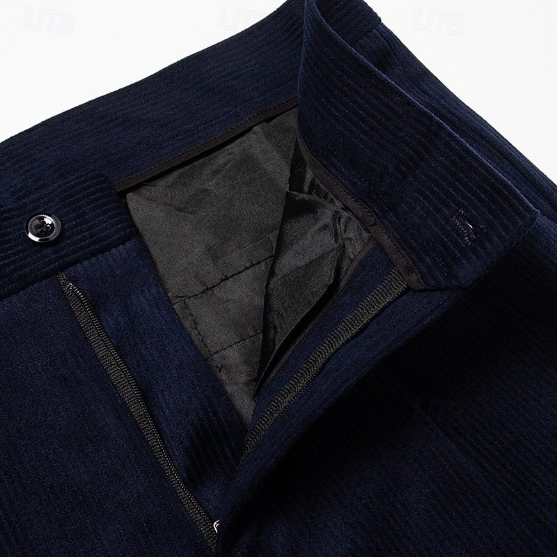 Herre Bukser Dressbukser Kordfløyel bukse Vinterbukser Lomme عادي Komfort Myk Full lengde utendørs Virksomhet Avslappet Mote Klassisk Stil Svart Navyblå Uelastisk 2025 - $25.99 –P7