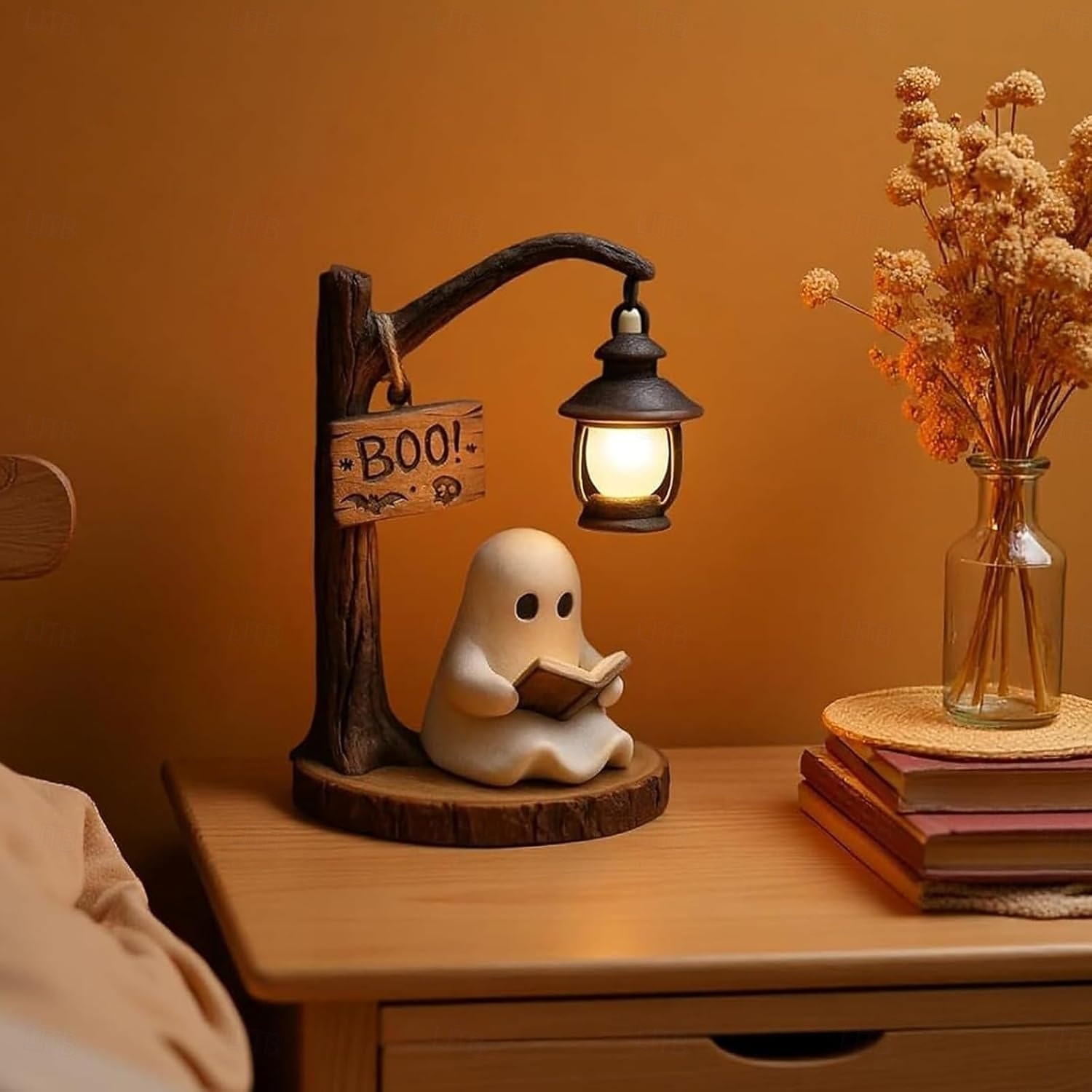 Simpatica lanterna da lettura a forma di fantasma - lampada da lettura a forma di fantasma di Halloween in resina 3D con luce calda a LED, lampada da lettura a forma di fantasma, lampada decorativa da del 2025 a $19.99 –P7
