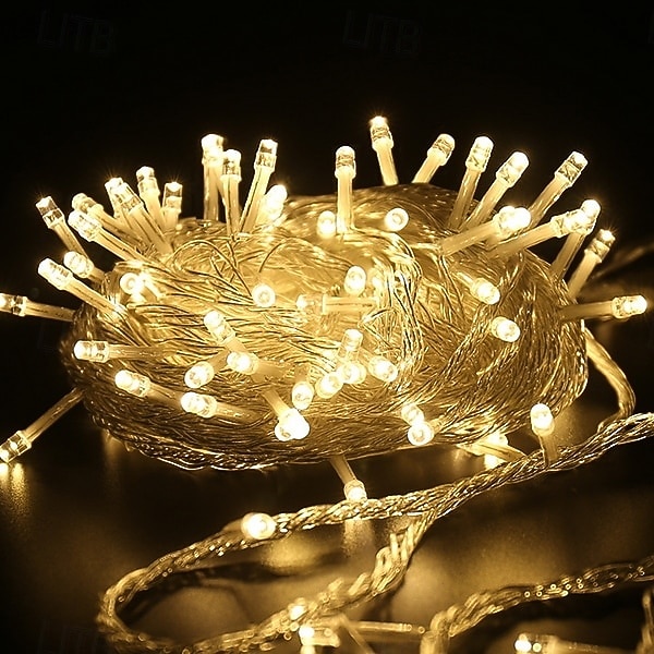 Lys 10M 100 LED Klar Tråd Blinkende Eventyr Lyskilder Innendørs/Ute Plug-in Lys 220V Bryllup Fest Tre Dekorasjoner 2026 - $10.99 –P6