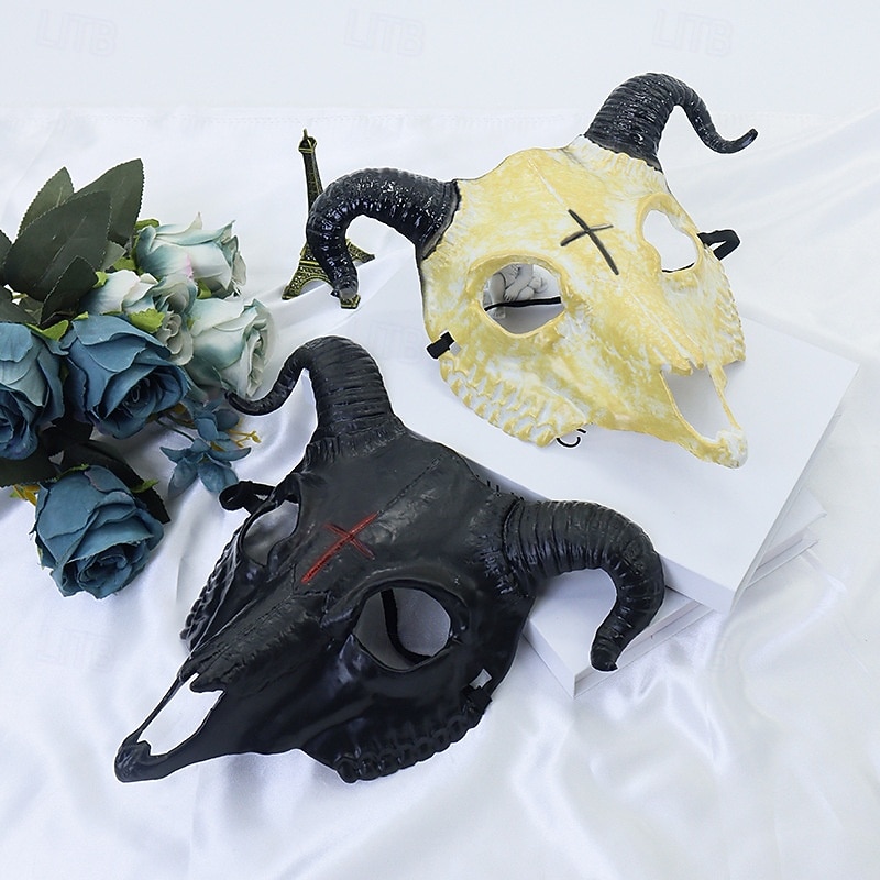 Ghzste Horror-Ziegen-Vollkopfmaske – Latex-Maske Mit Hörnern Für Halloween & Cosplay