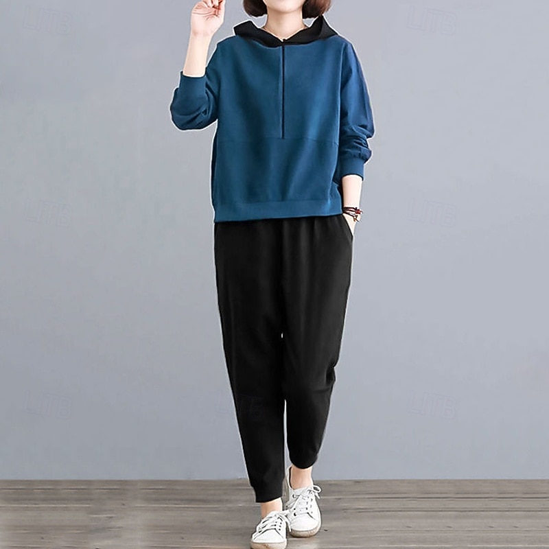 Per donna Felpe con cappuccio da salotto Tute in pile con tasca Tinta unita Completo Abbigliamento Autunno & Inverno Nero Rosso Palestra All'aperto Corsa Antivento Caldo Manica Lunga Sport del 2025 a $74.99 –P19