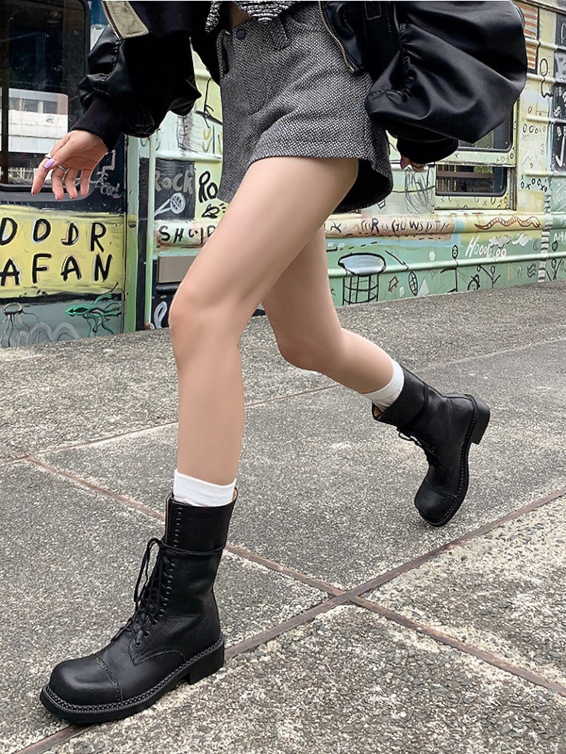 Bottines à lacets en cuir classiques Maillard de style britannique pour femmes - Bottines de combat rétro vintage pour une tenue décontractée d'automne et d'hiver de 2025 ? $64.99 –P7