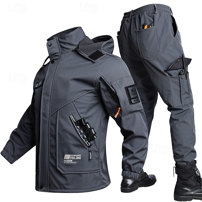 Per uomo Giacca da escursionismo Giacca in Pile Giacca imbottita Set termico Inverno All'aperto Calore Termico Antivento Top Nero Verde Grigio del 2025 a $52.99 –P4