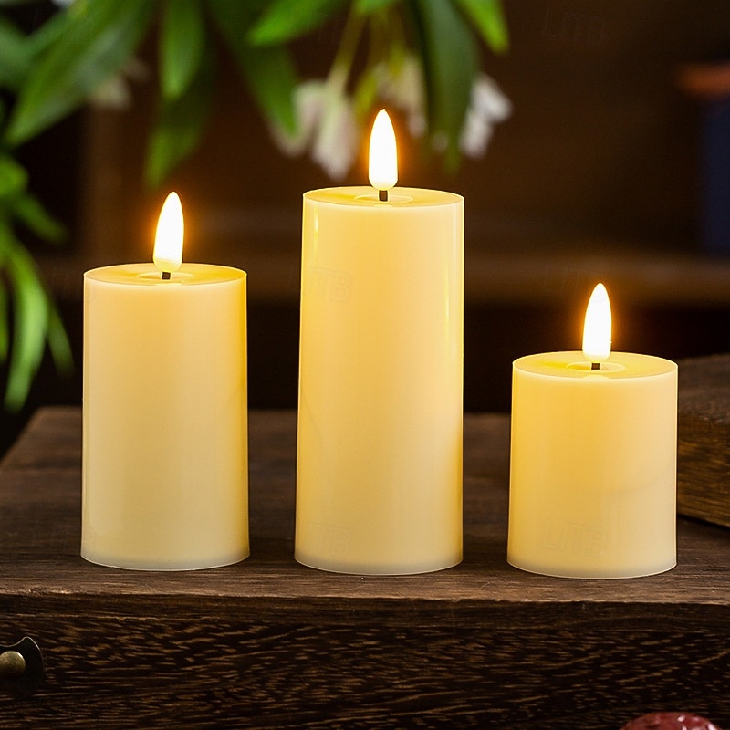 Lot de 3 bougies électroniques à LED pour Noël, Halloween, Nouvel An, Saint-Valentin, mariage, festival, fête, décoration de bureau, ornement lumineux, batterie AG13 * 3 de 2025 ? $11.49 –P6