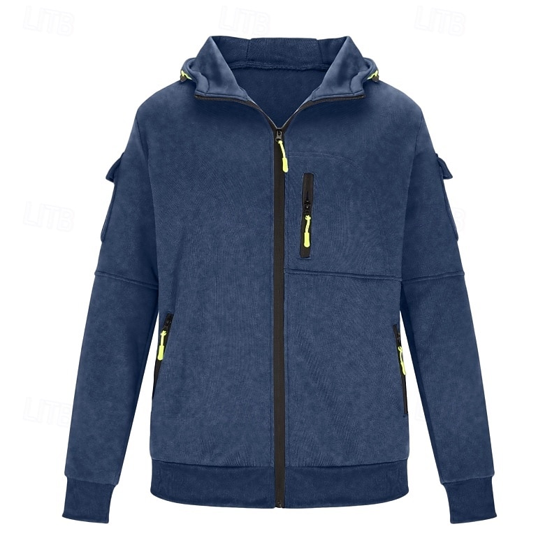 Hombre Sudadera Sudadera con capucha y cremallera completa Sudadera táctica con capucha Rojo tinto Negro Blanco Verde Ejército Rojo Con Capucha Plano Cremallera Deporte Casual Diario Ropa de calle 2025 - $27.99 –P3