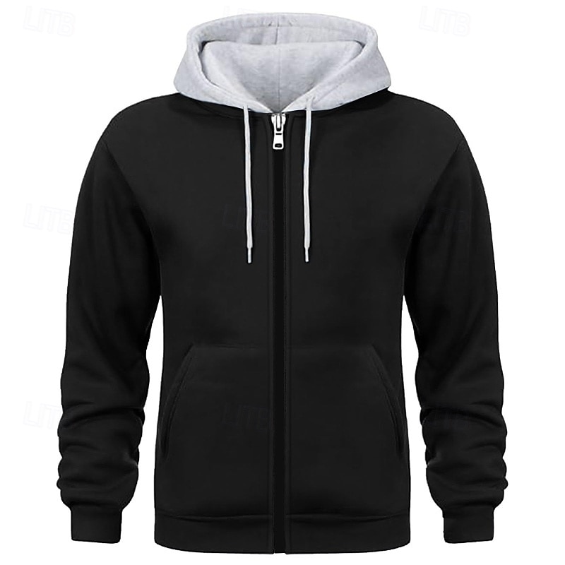Per uomo Felpa con cappuccio Felpa con cappuccio a zip intera Rosso bordeaux Nero Bianco Blu marino Cammello Con Cappuccio Semplice Patchwork Blocco di colore Sport & Outdoor Casuale Quotidiano del 2025 a $27.99 –P5