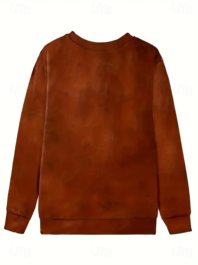 نسائي كنزة صوفية ورد الرسم كاجوال كم طويل رقبة عالية مدورة قمصان عادية فضفاض المنزل عمل أزرق أرجواني بني أخضر أزرق داكن الربيع الخريف الشتاء 2026 - $28.99 –P2