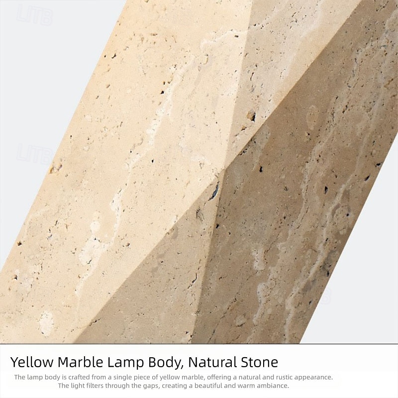 Lampada da parete a LED rettangolare in travertino giallo, moderna e minimalista, per esterni/interni, per giardino del 2025 a $142.99 –P5
