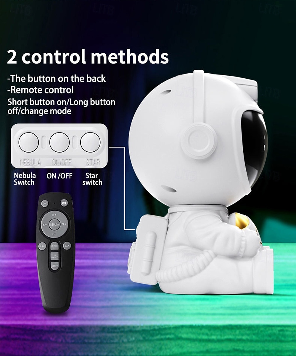 2026年 宇宙飛行士スター投影器子供向けギフト銀河ライト8モードリモコンと270度調整可能なLEDライト寝室女の子の部屋の装飾ホームシアター天井  コレクション – $32.99 –P7