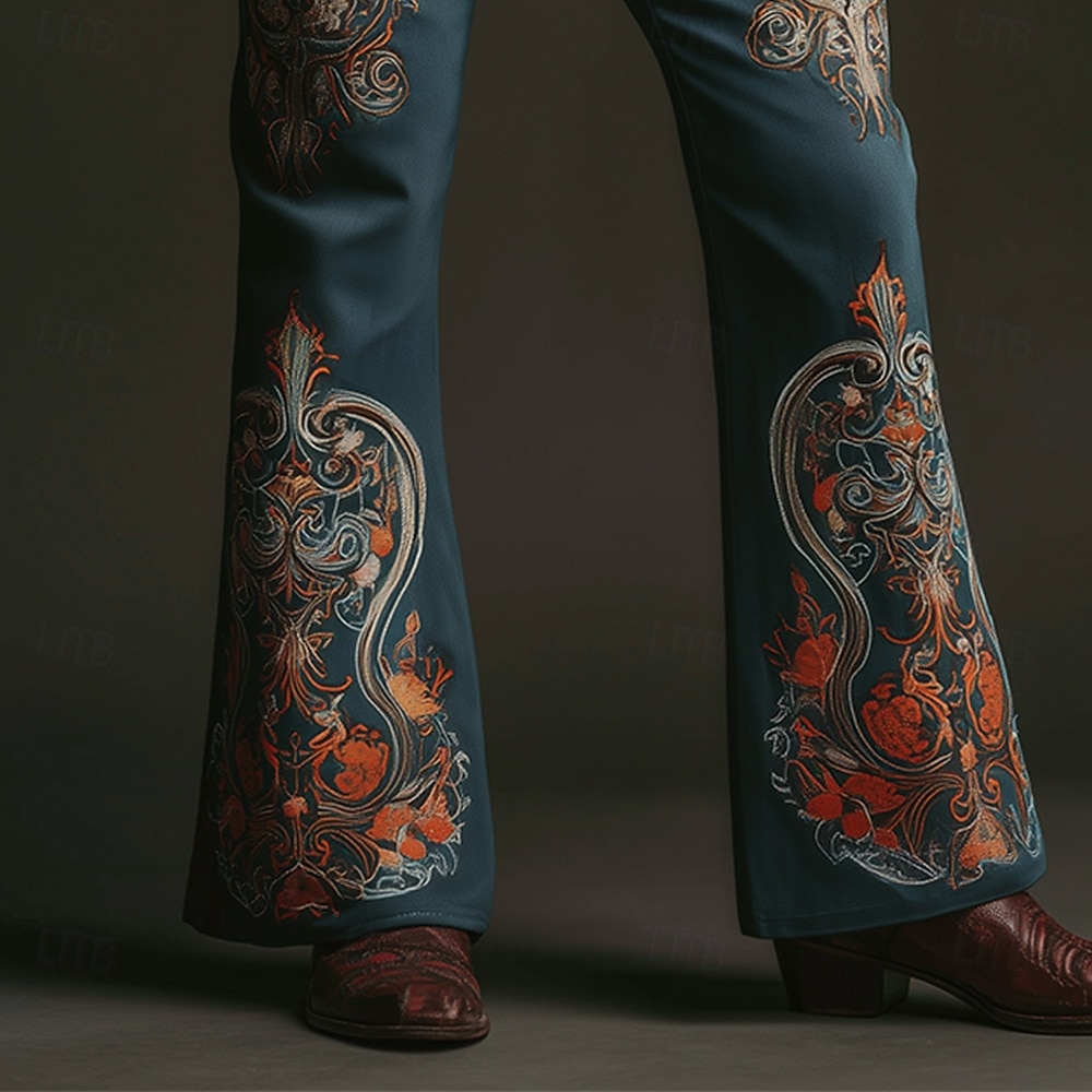 Per uomo Paisley Stampa Floreale Etnico Pantaloni da discoteca Pantaloni a zampa d'elefante anni '60 e '70 Misura del girovita medio Western Vintage Retrò All'aperto Vacanza Casuale Tasche Laterali del 2026 a $29.99 –P2