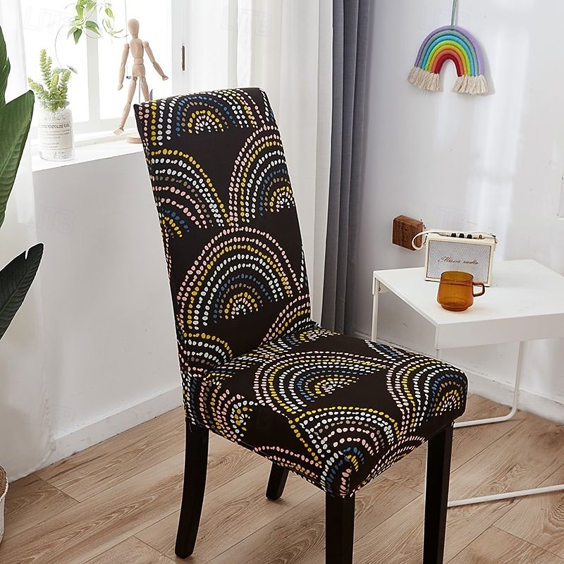 כיסוי לכיסא אוכל נמתח, כיסוי מושב קצר נשלף ורחיץ ידידותי לחיות מחמד, מגן כיסא עמיד למלון, חדר אוכל, אירועים, מסיבת חתונה 2025 - $8.49 –P4