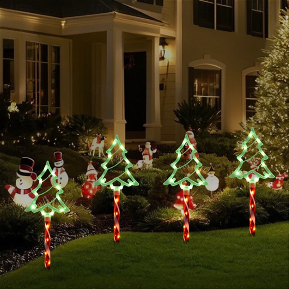 Luces solares para árbol de Navidad con 5 enchufes para insertar en el suelo, luces decorativas para jardín al aire libre, luces festivas para Navidad. 2025 - $18.99 –P6