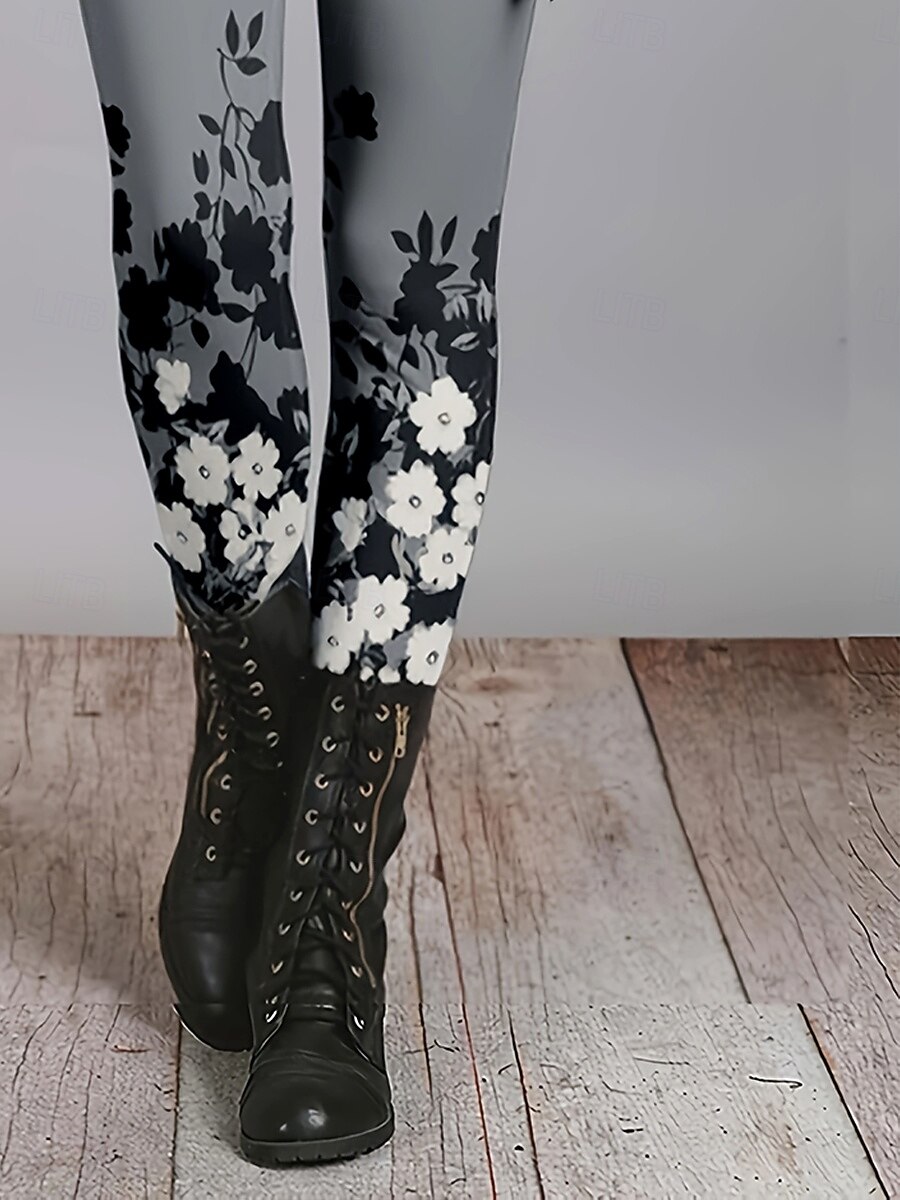 Mujer pantalones Polainas Leggings cómodos Vacaciones Vintage Ropa de calle Hasta el Tobillo Cintura Media Graphic Flor Cintura elástica Estampado Confortable Al Aire Libre Cómodo Alta elasticidad 2026 - $21.99 –P3